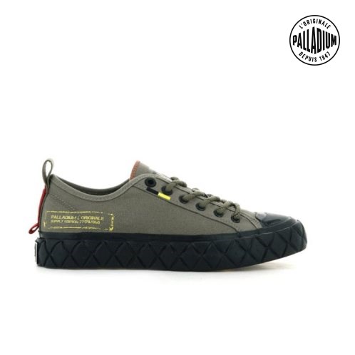 Palladium Palla Ace Supply LO Low Tops Men's Sneakers Olive | UK V034-LWU